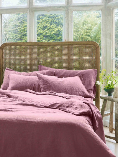 Raspberry 100% Linen Duvet Cover - alternate image