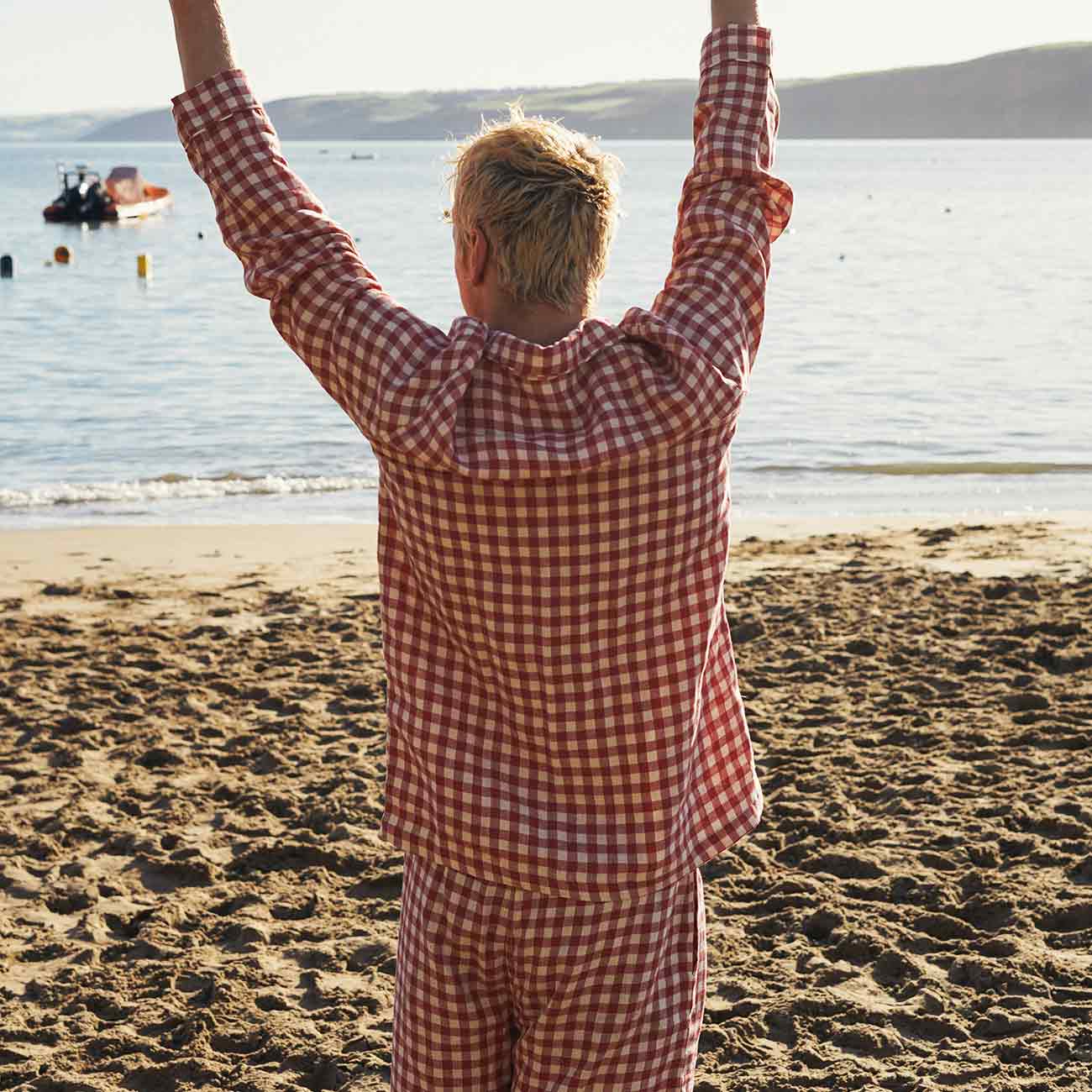 Men's Mineral Red Gingham Pajama Shirt