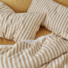 Ochre Seersucker Stripe Cotton Pillowcases (Pair)