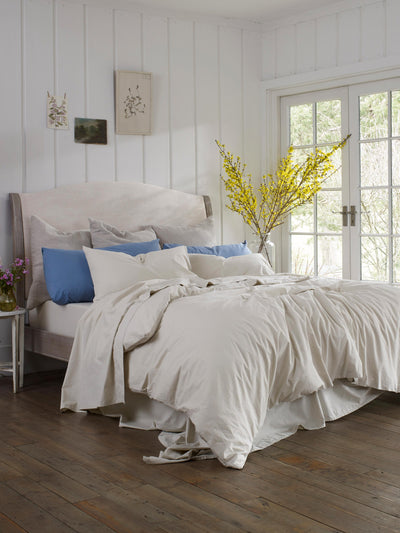 Parchment Washed Cotton Percale Duvet Cover - alternate image