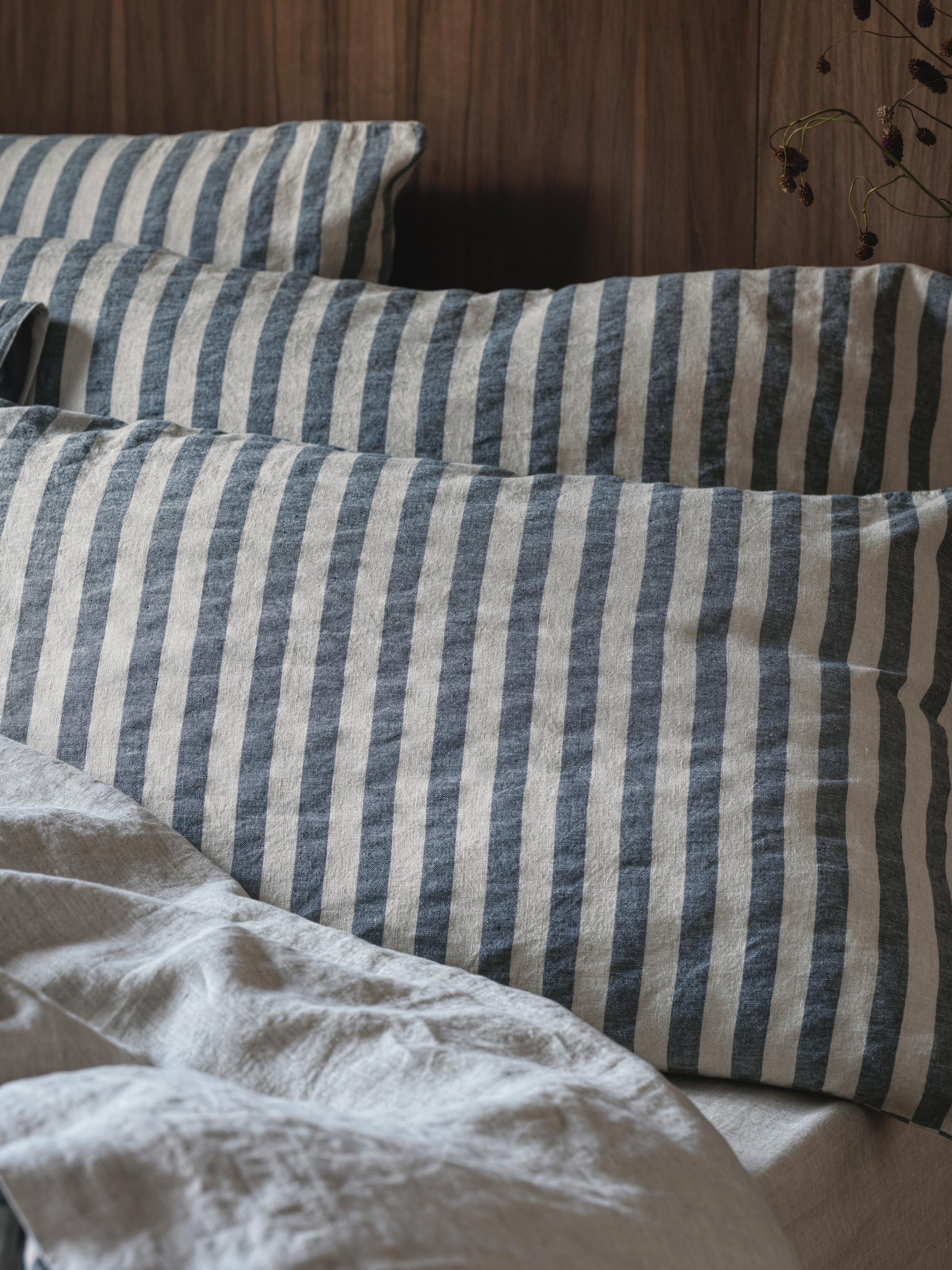 Atlantic Pembroke Stripe Linen Blend Pillowcase (Pair)