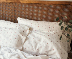 Pearl Posy Bud Linen Blend Pillowcases (Pair)