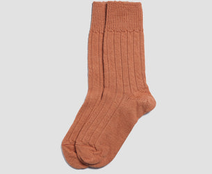 Burnt Orange Alpaca Bed Socks