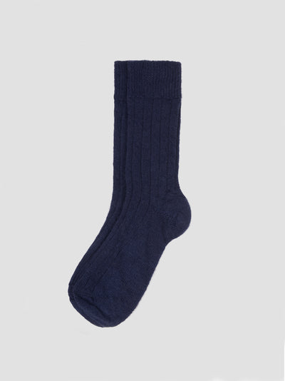 Navy Alpaca Socks
