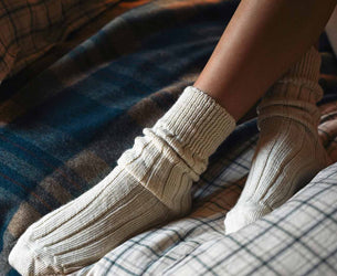Ecru Alpaca Bed Socks