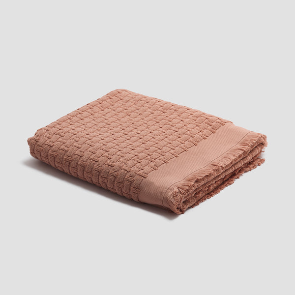 Creme Caramel Basketweave Cotton Towels