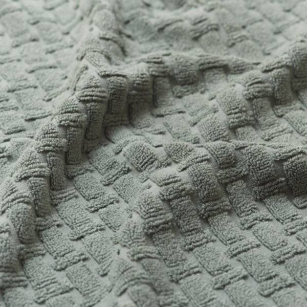 Ash Green Basketweave Cotton Washcloth