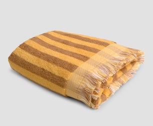 Honey Mustard Pembroke Stripe Cotton Hand Towel