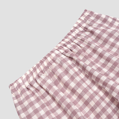 Elderberry Gingham Linen Women's Pajama Shorts - alternate image
