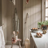 Botanical Green Gingham Linen Apron and Warm Clay Tea Towels