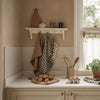 Warm Clay and Botanical Green Gingham Linen Tea Towels