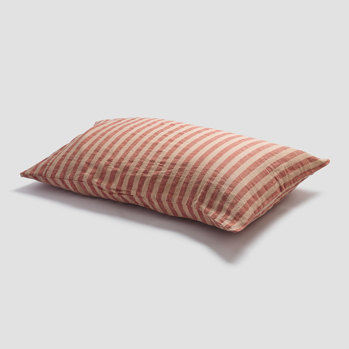 Sandstone Red Stripe 100% Linen Pillowcases (Pair)