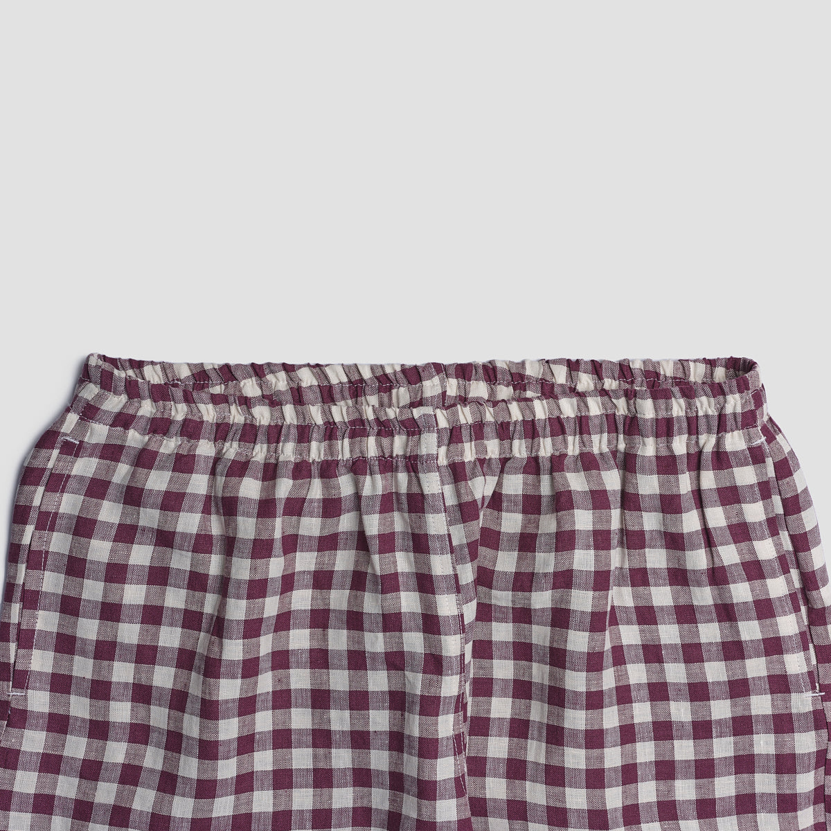 Men's Berry Gingham Pajama Pants Elasticated Waist