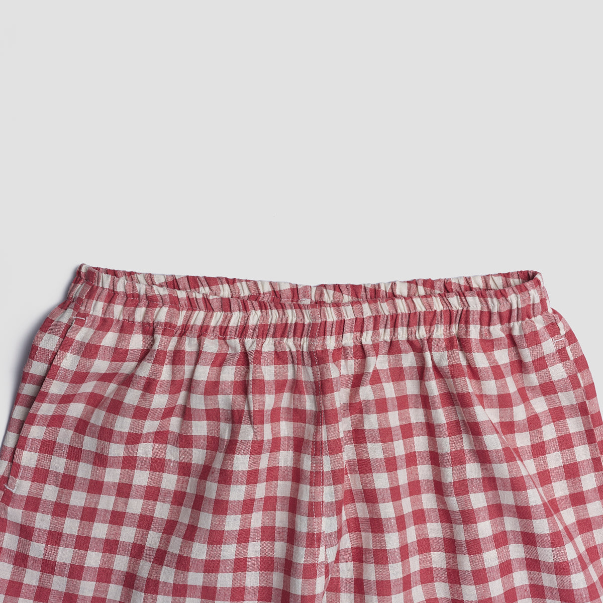 Men's Mineral Red Gingham Pajama Pants Elasticated Waistband
