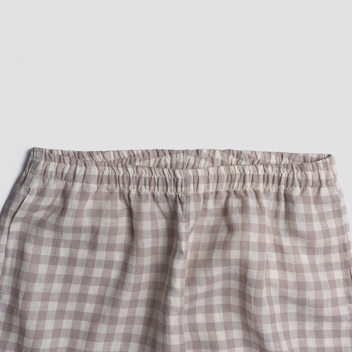 Men's Mushroom Gingham Pajama Pants Elasticated Waistband