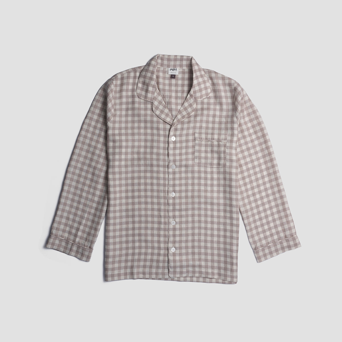 Men's Mushroom Gingham Pajama Shirt