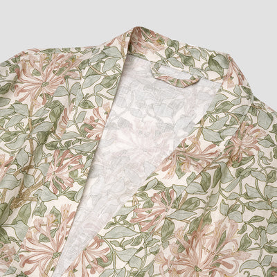 Soft Sage Honeysuckle Linen Robe - alternate image