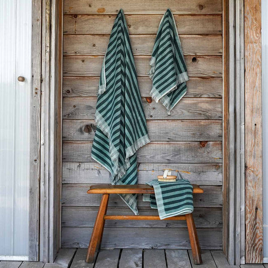 Organic Cotton Pine Tea Towel — Stripes & Willows