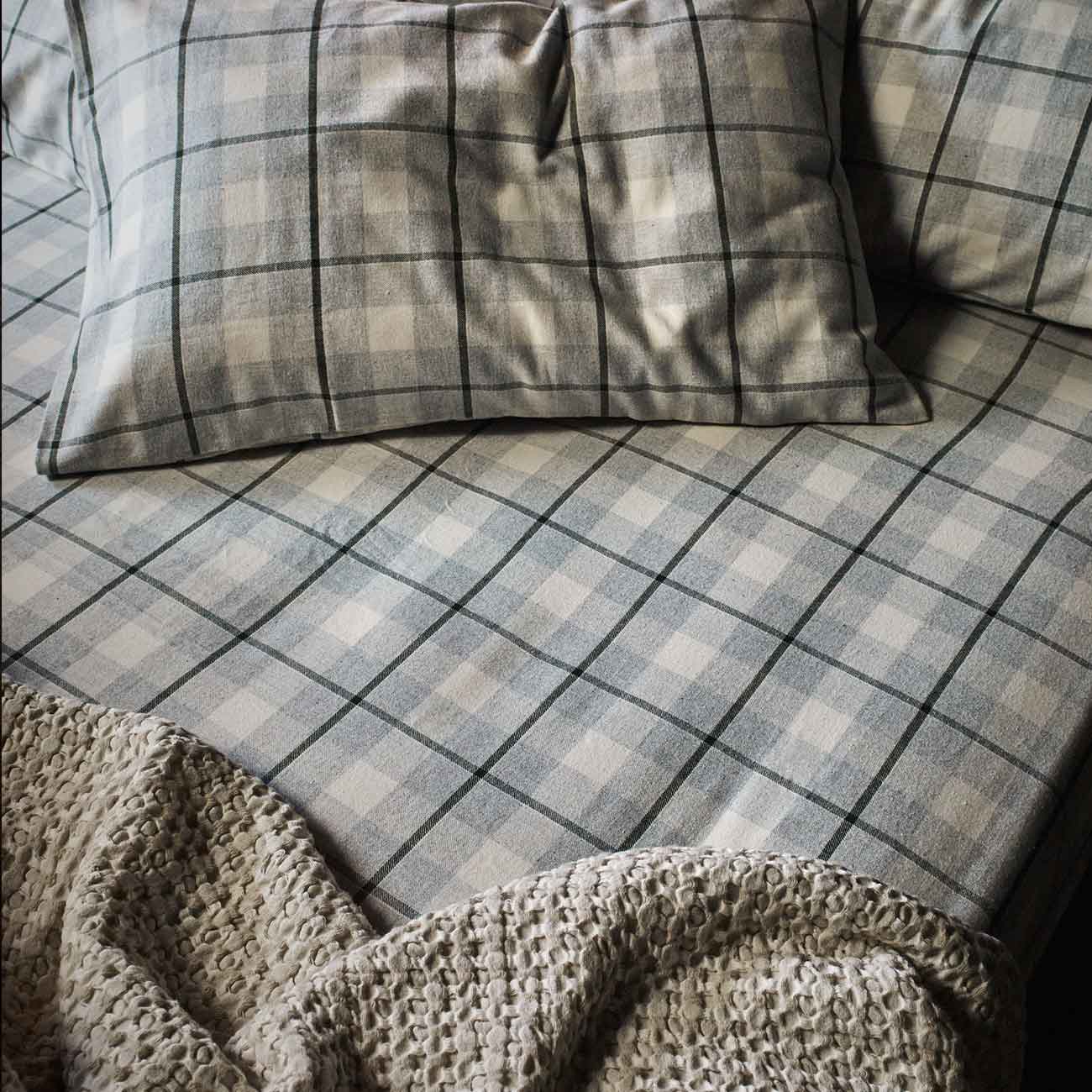 Fern Green Plaid Flannel Cotton Fitted Sheet