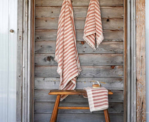 Sand Shell Pembroke Stripe Cotton Towels