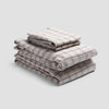 Natural Plaid Linen Sheet Set