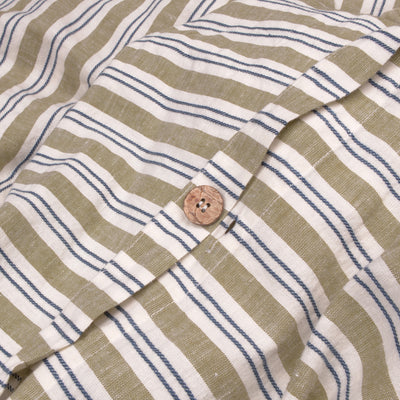 Thyme Somerley Stripe Linen Blend Duvet Cover - alternate image