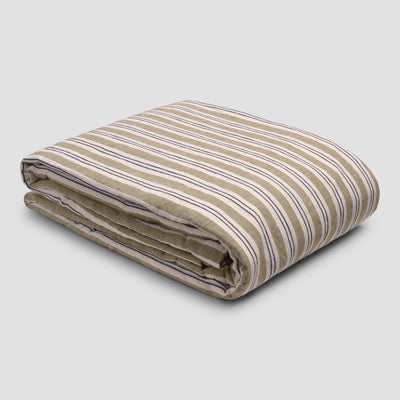 Thyme Somerley Stripe Linen Blend Duvet Cover - alternate image