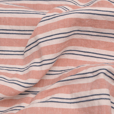 Warm Clay Somerley Stripe Linen Blend Fitted Sheet - alternate image