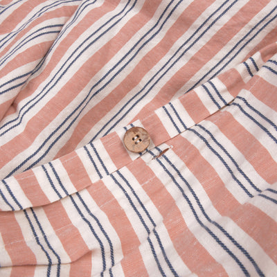 Warm Clay Somerley Stripe Linen Blend Duvet Cover