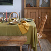 Honey Linen Napkin and Botanical Green Linen Tablecloth