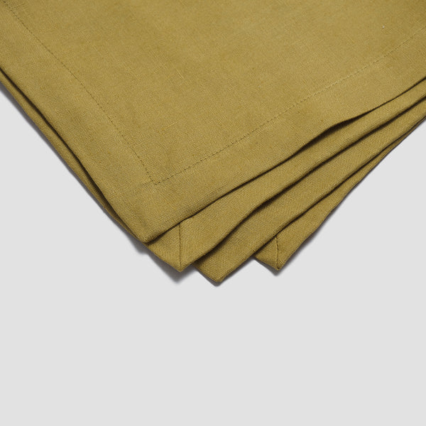 Botanical Green Linen Napkins Set of 4