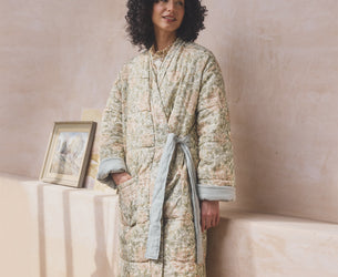 Soft Sage Honeysuckle Linen Housecoat