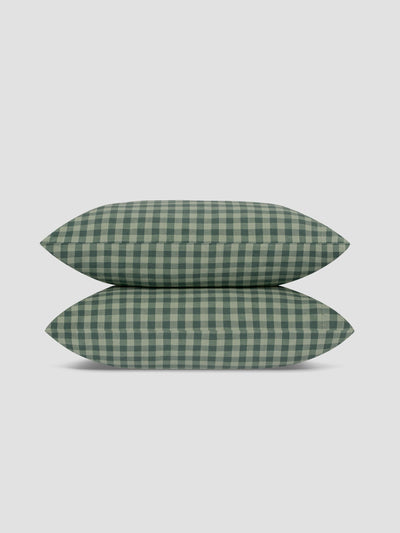 Pine Green Pembroke Gingham Linen Blend Pillowcases (Pair) - alternate image