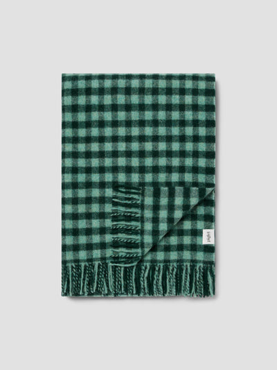 Pine Green Pembroke Gingham Wool Blanket