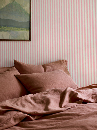 Pink Bloom Pembroke Stripe Wallpaper - alternate image