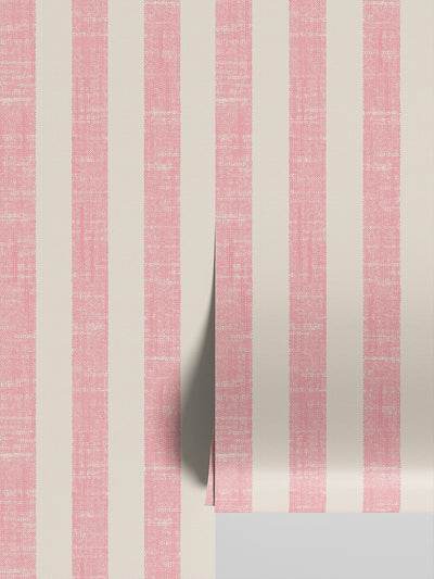 Pink Bloom Pembroke Stripe Wallpaper