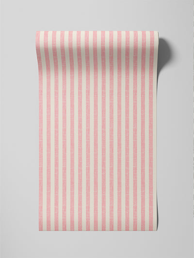 Pink Bloom Pembroke Stripe Wallpaper