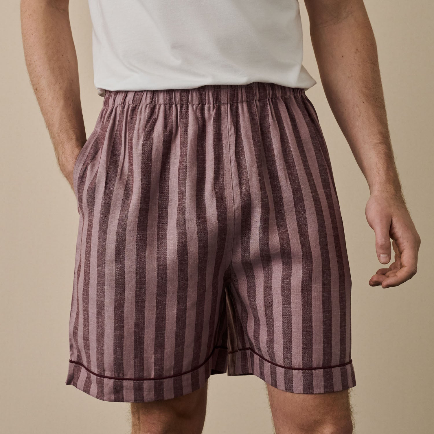 Men's Stripe Linen Pajama Shorts