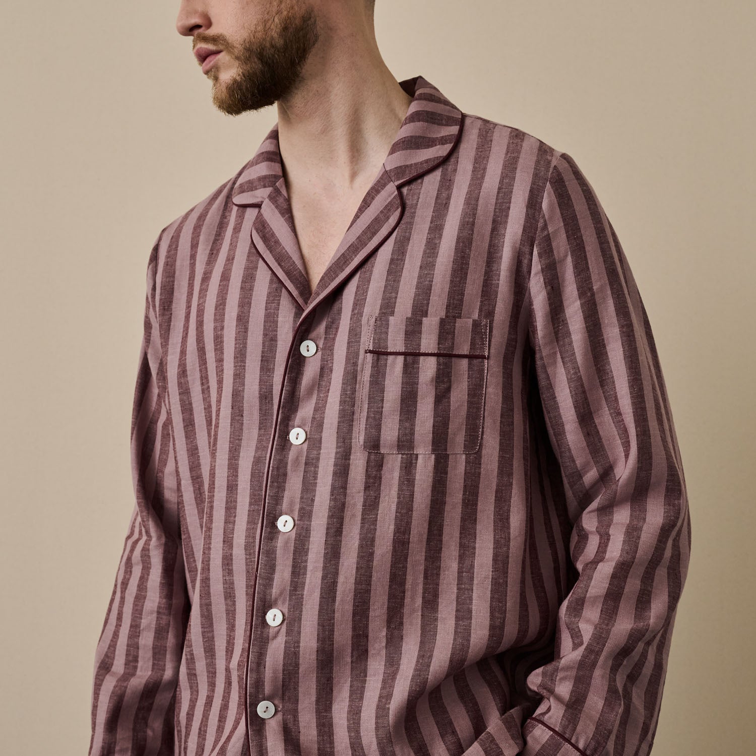 Men's Linen Pajama Shirt