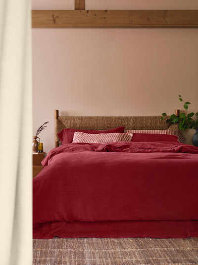 Rhubarb Linen Blend Duvet Cover