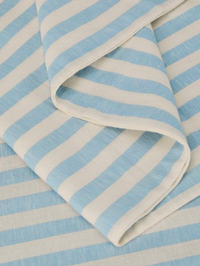Coastal Blue Pembroke Stripe Linen Blend Table Runner