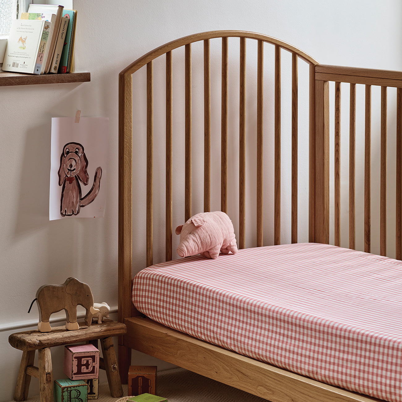 Kids-Gingham-Cotton-Fitted-Sheet