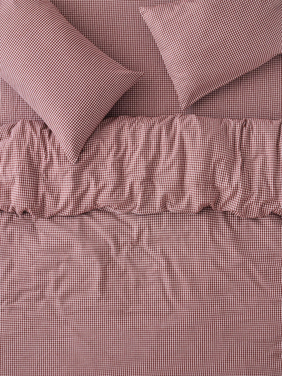 Rhubarb Gingham Brushed Cotton Duvet Set - alternate image