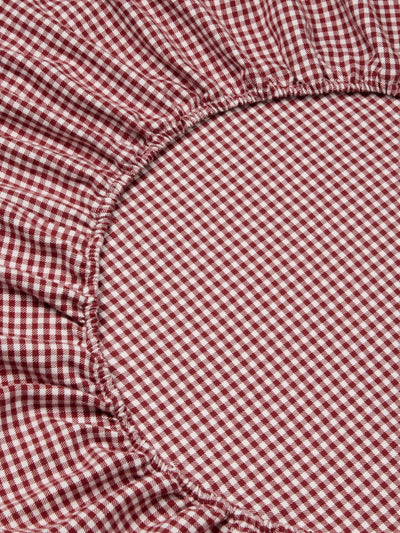 Rhubarb Gingham Brushed Cotton Fitted Sheet - alternate image