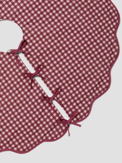 Rhubarb Gingham Linen Blend Tree Skirt