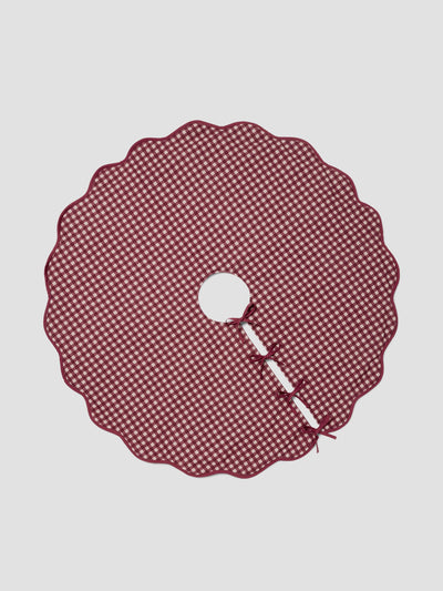 Rhubarb Gingham Linen Blend Tree Skirt - alternate image