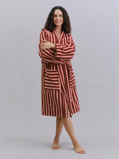 Rhubarb & Rose Pembroke Stripe Cotton Robe