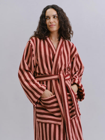 Rhubarb & Rose Pembroke Stripe Cotton Robe - alternate image