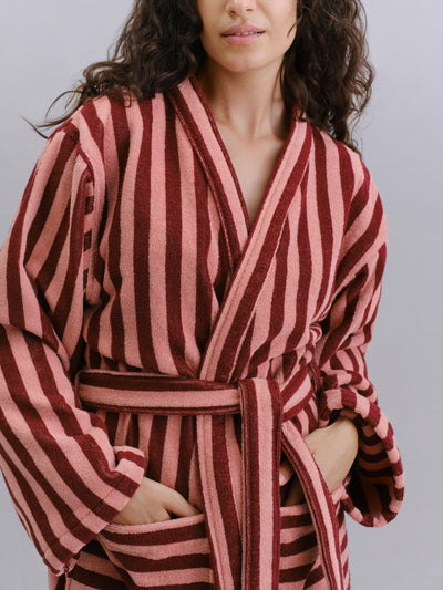 Rhubarb & Rose Pembroke Stripe Cotton Robe