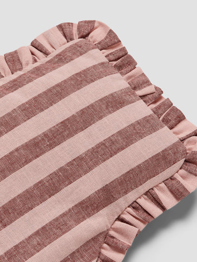 Rhubarb & Rose Pembroke Stripe Frill Hot Water Bottle Cover - alternate image